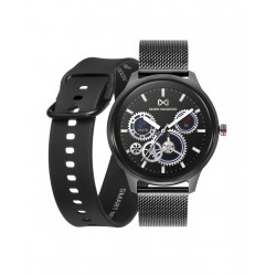 PACK RELOJ SMART ALUMINIO IP GRIS BRAZALETE Y CORR