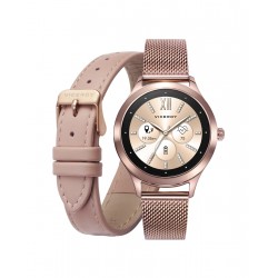 PACK RELOJ SMART ACERO IP ROSA BRAZALETE Y CORREA