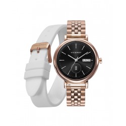 PACK RELOJ SMART ACERO IP ROSA BRAZALETE Y CORREA