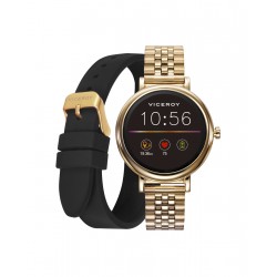 PACK RELOJ SMART ACERO IP DORADO BRAZALETE Y CORRE