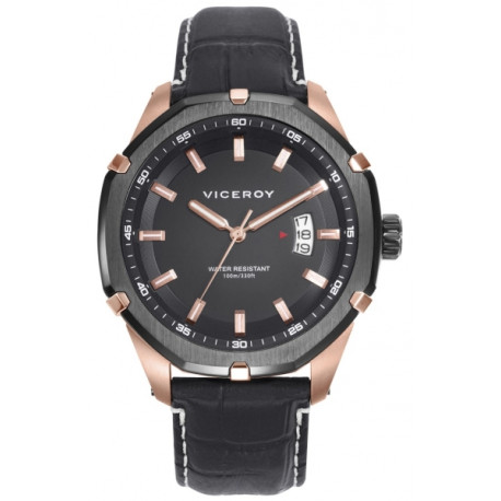 RELOJ ACERO IP ROSA Y NEGRO CORREA SR VA