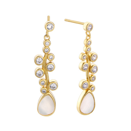 PENDIENTES MOP MADRE PERLA Y CIRCONITAS