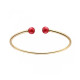 BRAZALETE TUBOGAS DOS PIEDRAS CORAL DORADA