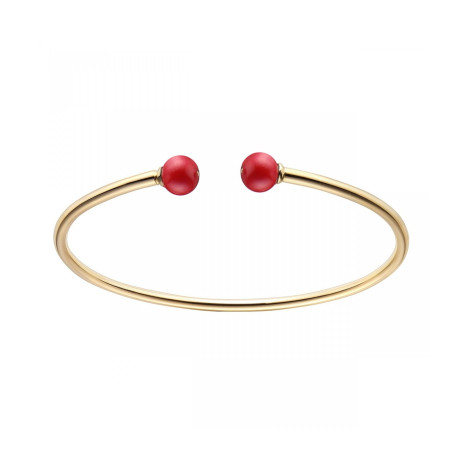 BRAZALETE TUBOGAS DOS PIEDRAS CORAL DORADA