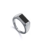 ANILLO ACERO SELLO AGATA NEGRA SR FASHION