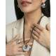 COLLAR ACERO IP PIEL NEGRA SRA FASHION
