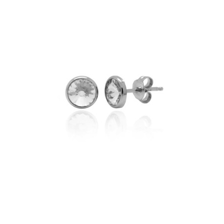PENDIENTES BASIC CRYSTAL PLATA