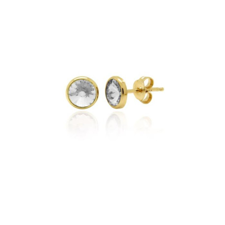 PENDIENTES BASIC CRYSTAL PLATA