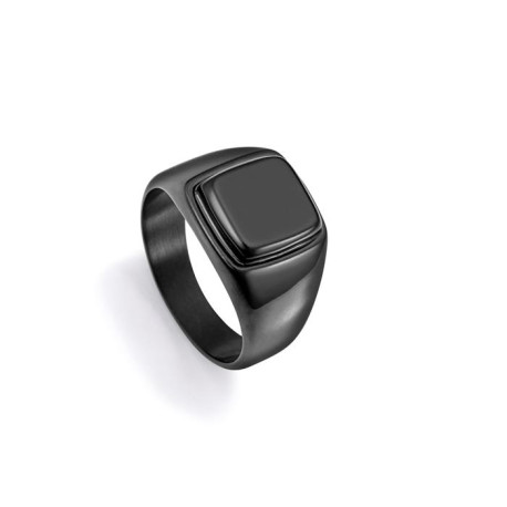ANILLO ACERO IP NEGRO PIEDRA NAT SR FASHION