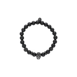 PULSERA CALAVERA ACERO, CIRCONITAS Y PN