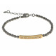 PULSERA PLATA DORADA RUTENIO BOLITAS ALARGADAS