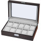 CAJA 10 RELOJES MADERA 35X20X8