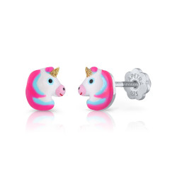 PENDIENTES CARA PETRASUS ESMALTE ROSA
