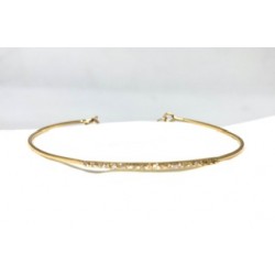 PULSERA CAÑA FINA DIAMANTES ORO