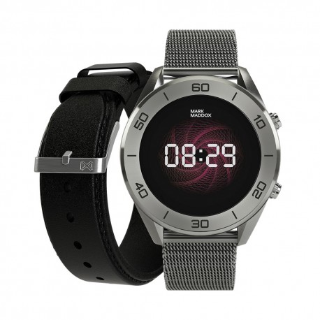 PACK RELOJ SMART METAL IP GRIS BRAZALETE Y CORREA